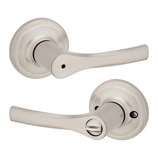 Kwikset Series Delta Satin Chrome Universal Interior Bed/Bath Privacy Door  Handle