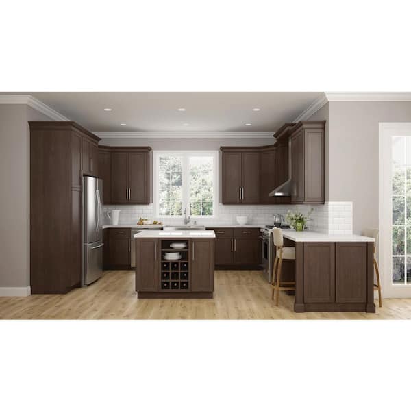 Hampton Bay Shaker 36 in. W x 24 in. D x 34.5 in. H Assembled Sink Base  Kitchen Cabinet in Dove Gray KSB36-SDV - The Home Depot