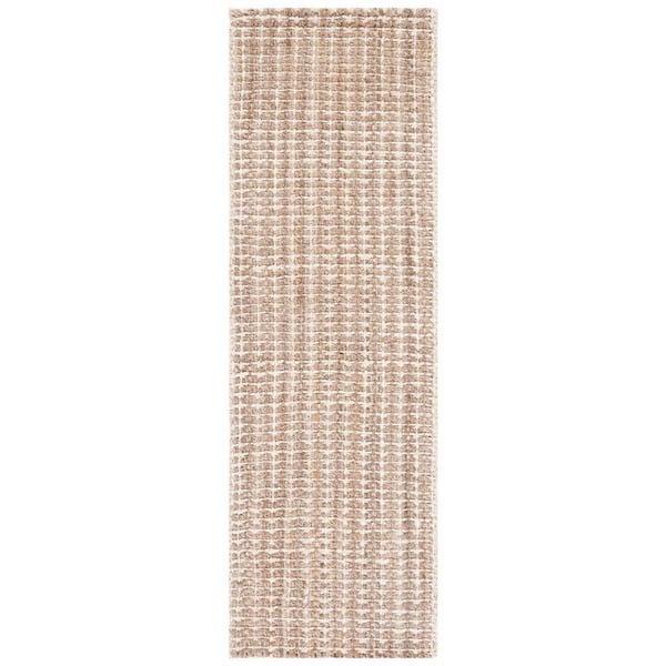 SAFAVIEH Natural Fiber Beige 2 ft. x 8 ft. Woven Crosstitch Runner Rug
