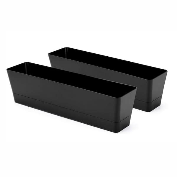 16 in. L x 3.8 in. W x 3.3 in. H 3-Pack Black Rectangle Window