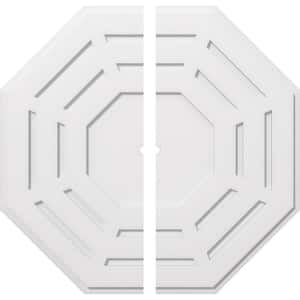 1 in. P X 14-1/4 in. C X 36 in. OD X 1 in. ID Westin Architectural Grade PVC Contemporary Ceiling Medallion, Two Piece