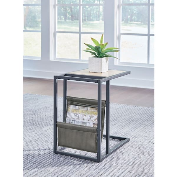 Signature Design By Ashley Freslowe 14 in. Brown Rectangle Wood End Table with Storage