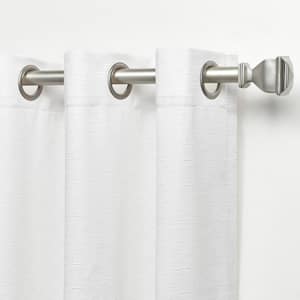Sawyer White Solid Light Filtering Grommet Top Curtain, 52 in. W x 84 in. L (Set of 2)
