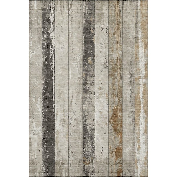 Mayfield Premium Machine Washable Abstract AMF1868 Beige 9 ft. x 12 ft. Area Rug