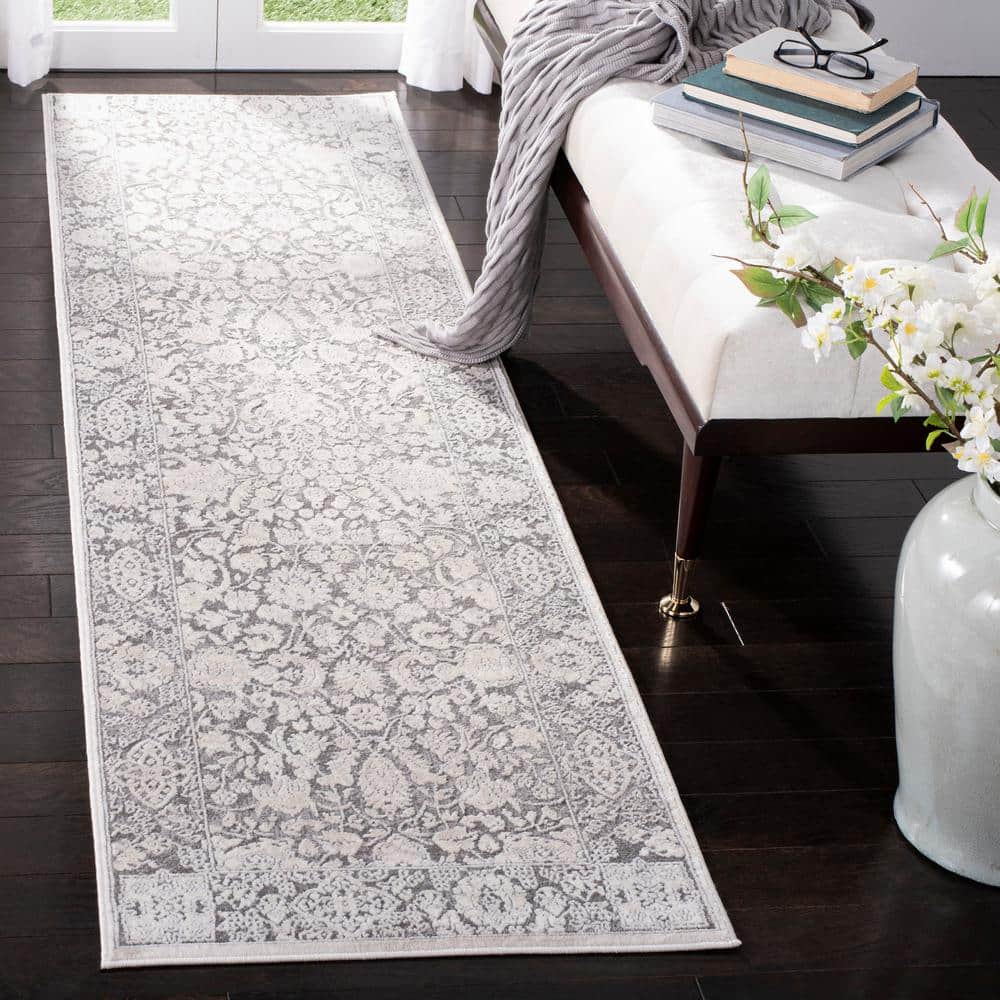 Reflection 2 ft. x 6 ft. Dark Gray/Cream Floral Distressed Runner Rug price history on PriceWatchPro