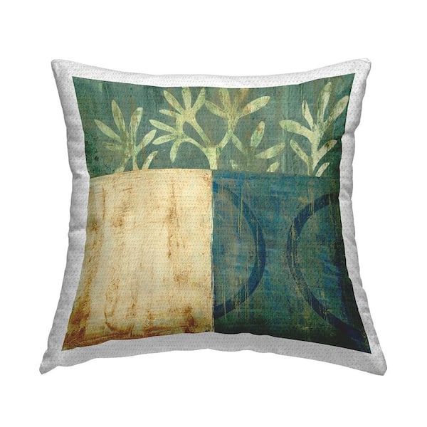 Stupell Industries Rustic Botanical Abstraction Green Square Outdoor Throw Pillow