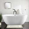 Vanity Art 59 in. Acrylic Flatbottom Freestanding Bathtub in White/Brushed Nickel VA6834-BN-M