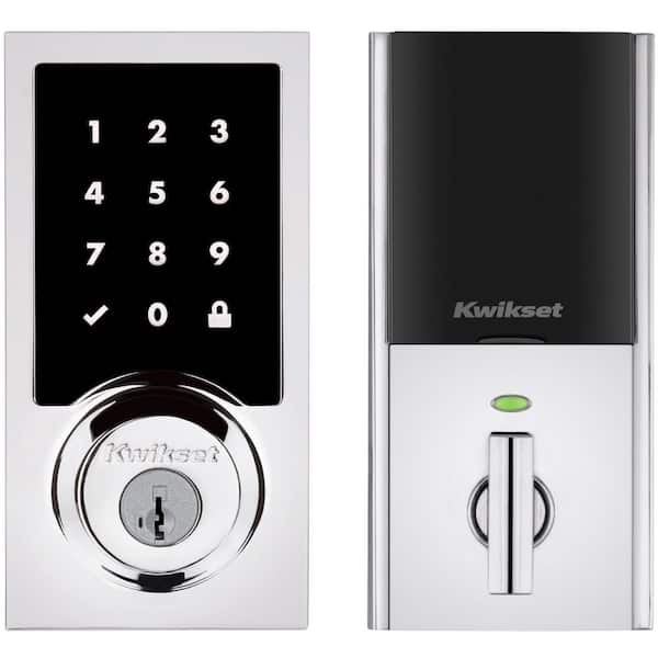 HomeConnect 918 Polished Chrome Contemporary Z-Wave Long Range Enabled Touchscreen Smart Lock w Convenient Keyless Entry