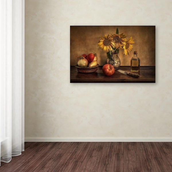 12 in. x 19 in. Girasoles En La Cocina by Juan Luis Seco Floater Frame Home Wall Art