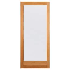 30 in. x 80 in. Universal Full Lite Satin Glass Unfinished Fir Wood Front Door Slab with Ovolo Sticking