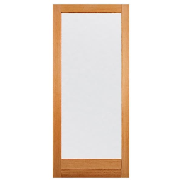 Builders Choice 32 in. x 80 in. Universal Full Lite Satin Glass Unfinished Fir Wood Front Door Slab with Ovolo Sticking