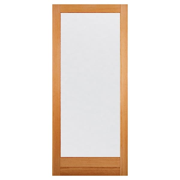 Builders Choice 36 in. x 80 in. Universal Full Lite Satin Glass Unfinished Fir Wood Front Door Slab with Ovolo Sticking