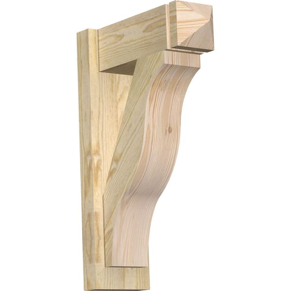 Ekena Millwork 6 in. x 24 in. x 16 in. Douglas Fir Fuston Arts and Crafts Rough Sawn Outlooker