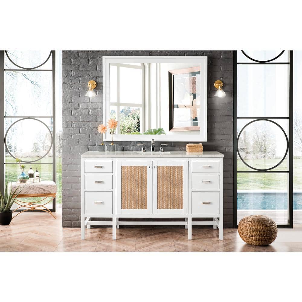 Addison 60" Glossy White Single Vanity Base with Soft-Close Hinges