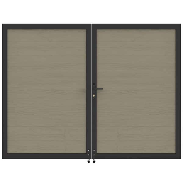 Durable 8 ft. W x 6 ft. H Antique Wood Composite Privacy Fence Gate (No Posts Included)