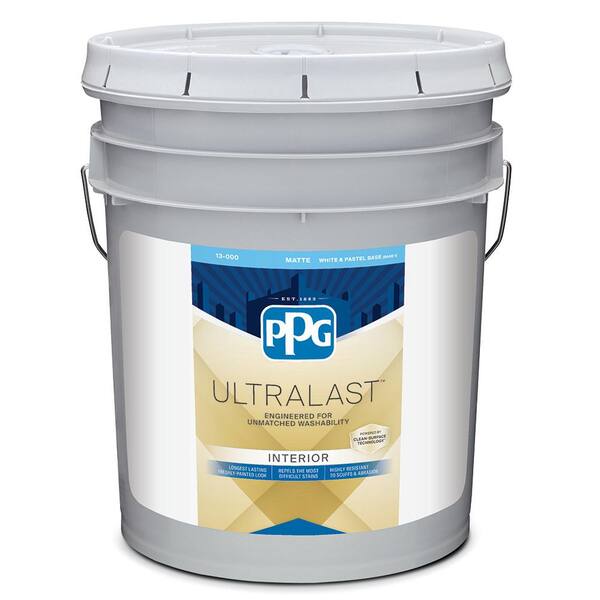 PPG UltraLast 5 gal. Base 1 Matte Interior Paint with Primer