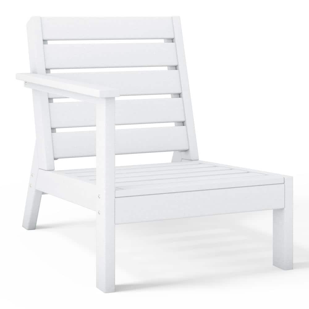 Birchwood Outdoor Patio Deep Seating HDPE Lounge Chair with Left Facing Arm in White price history on PriceWatchPro