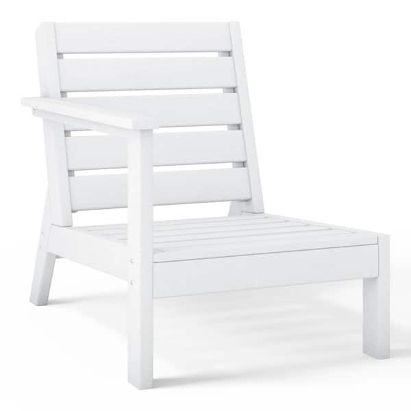 WESTIN OUTDOOR Birchwood Outdoor Patio Deep Seating HDPE Lounge Chair with Left Facing Arm in White