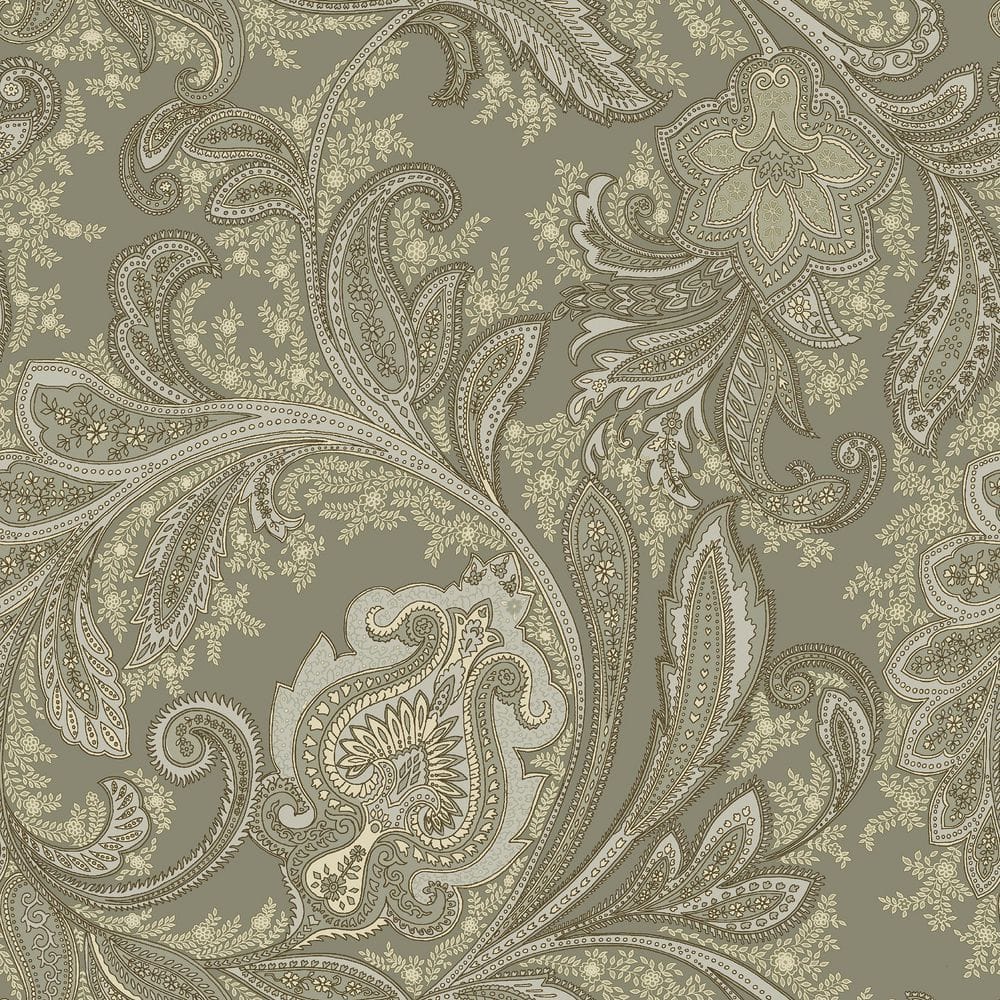 Elegance Collection Grey Paisley Design Pearlescent Finish Non-Pasted Non-W