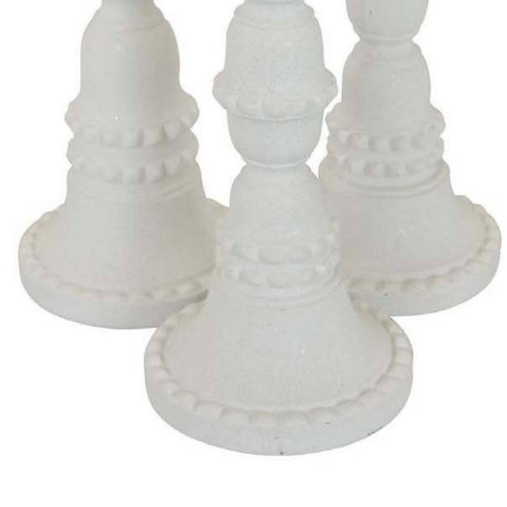 White Resin Tall Pillar Candlestick Set with Heavy Base