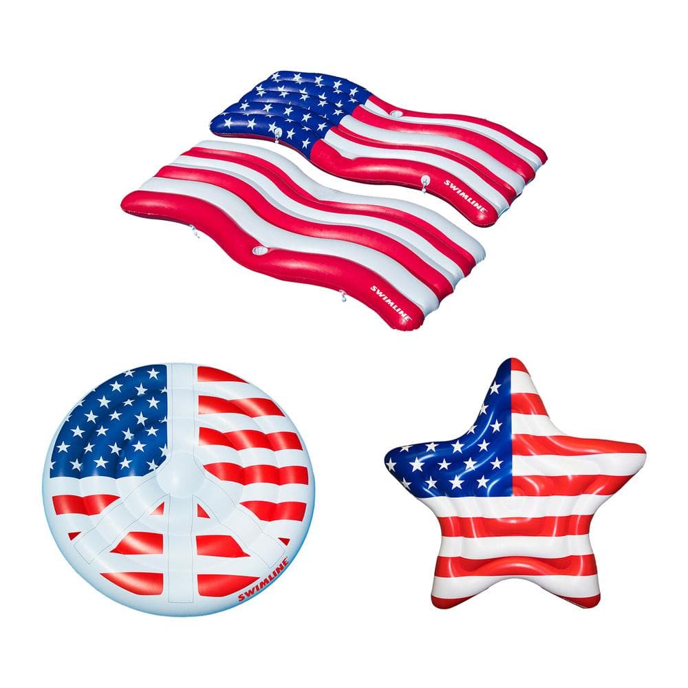 Great Gift Idea Giant 6 FT Inflatable American Flag Pool Float Patriotic US Stars & Stripes for Summer Parties