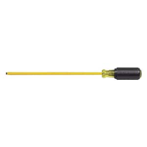 3/16 in. Cabinet-Tip Flat Head Coated Screwdriver with 8 in. Round Shank - Cushion Grip Handle