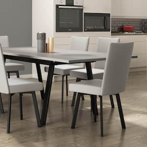 Elmira Light Grey Polyester / Black Metal Dining Chair