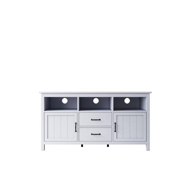 Unbranded 57 in. White TV Stand Fits TV's up to 68 in. with 2-Doors and 2-Drawers