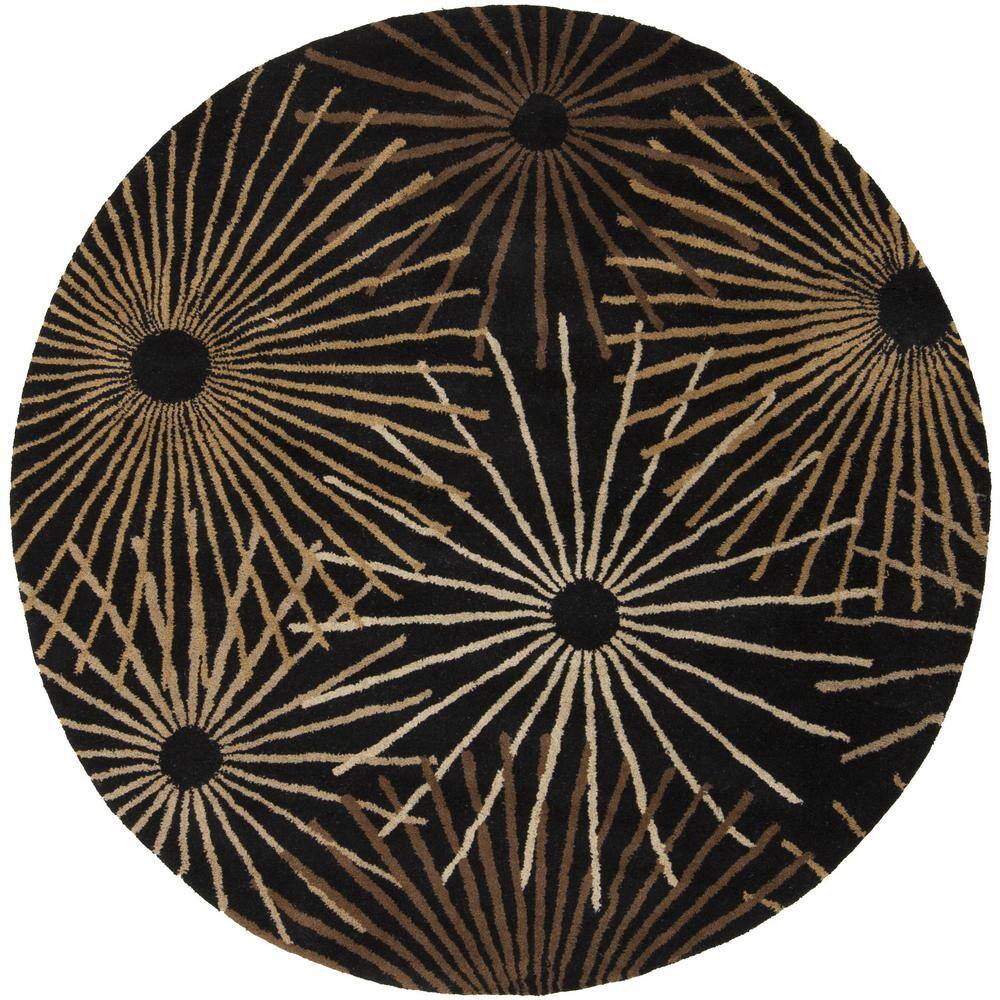 Rubber Backed Area Rug, 39 x 58 inch, Modern Circles, Non Slip