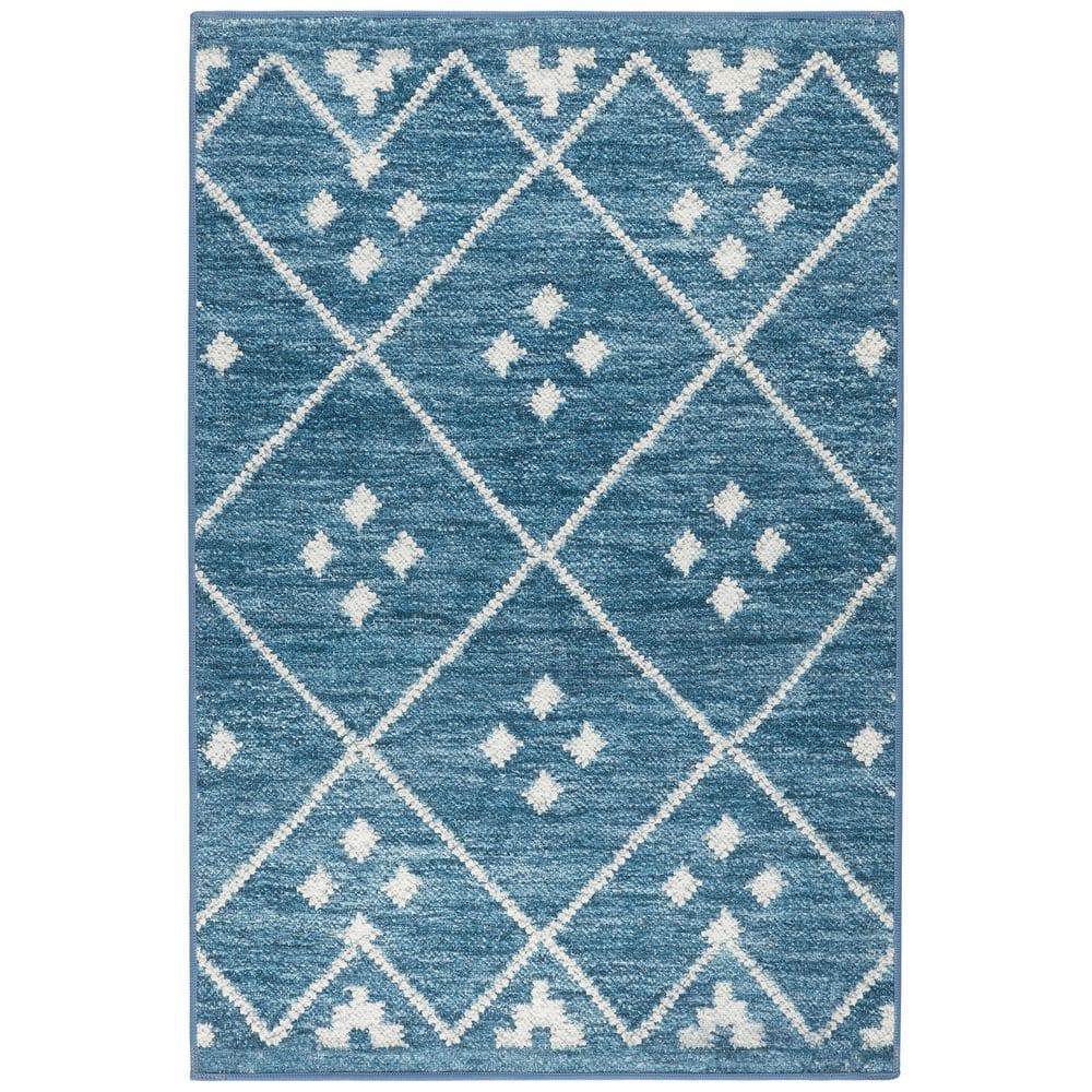 Kota Machine Washable Indigo 6 ft. x 9 ft. Indoor Area Rug price history on PriceWatchPro