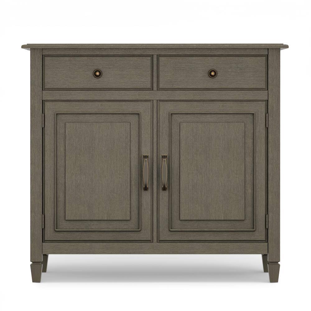Farmhouse Grey Solid Wood Entryway Storage Cabinet with Adjustable Shelving