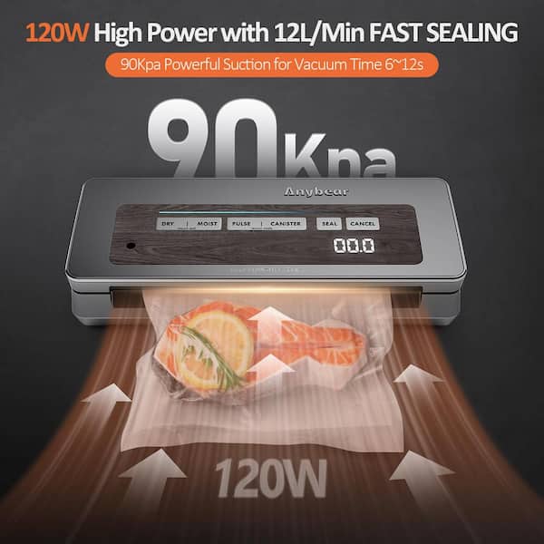 Vacuum Sealer Machine 90 Kpa 120-Watt Powerful Food Storage, Build