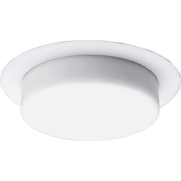 5 in. White Recessed Drop Opal Shower Trim