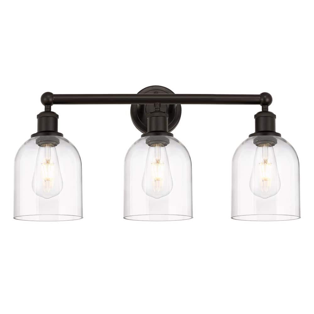 Bella 23.5 in. 3-Light Oil Rubbed Bronze Vanity Light with Glass Shade price history on PriceWatchPro