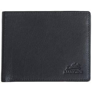 Monterrey Collection Black Leather RFID Secure Wallet with Coin Pocket