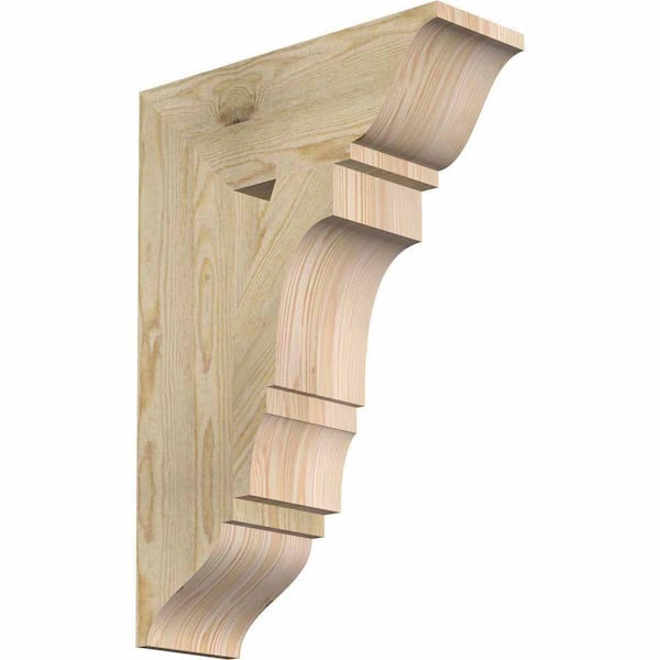 Ekena Millwork 6 in. x 26 in. x 18 in. Douglas Fir Balboa Traditional Rough Sawn Bracket