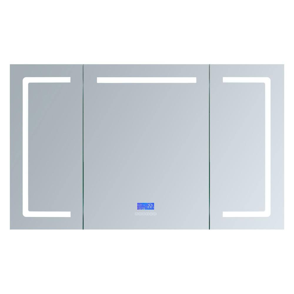 Lexora Lesina 60 In W X 36 In H Recessed Or Surface Mount Led Medicine Cabinet With Defogger Ll6036ledmc The Home Depot