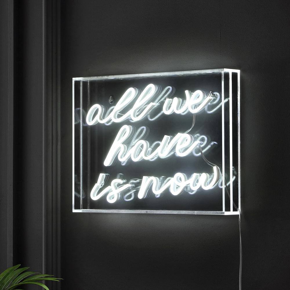 White Acrylic Box USB LED Neon Light Sign