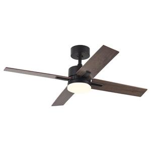 44 in. LED Indoor Black Smart Ceiling Fan with Lights and Remote Control 3-Colors Temperature and Reversible DC Motors