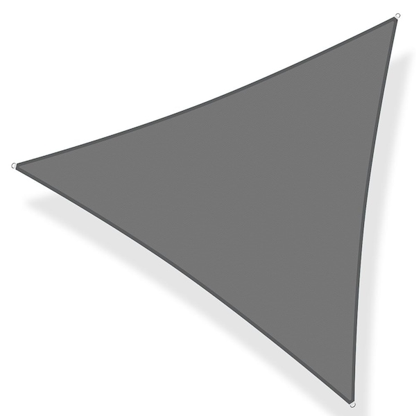 Artpuch 16 ft. x 16 ft. x 16 ft. 185 GSM Dark Gray Equilteral Triangle UV Block Sun Shade Sail for Yard and Swimming Pool etc.