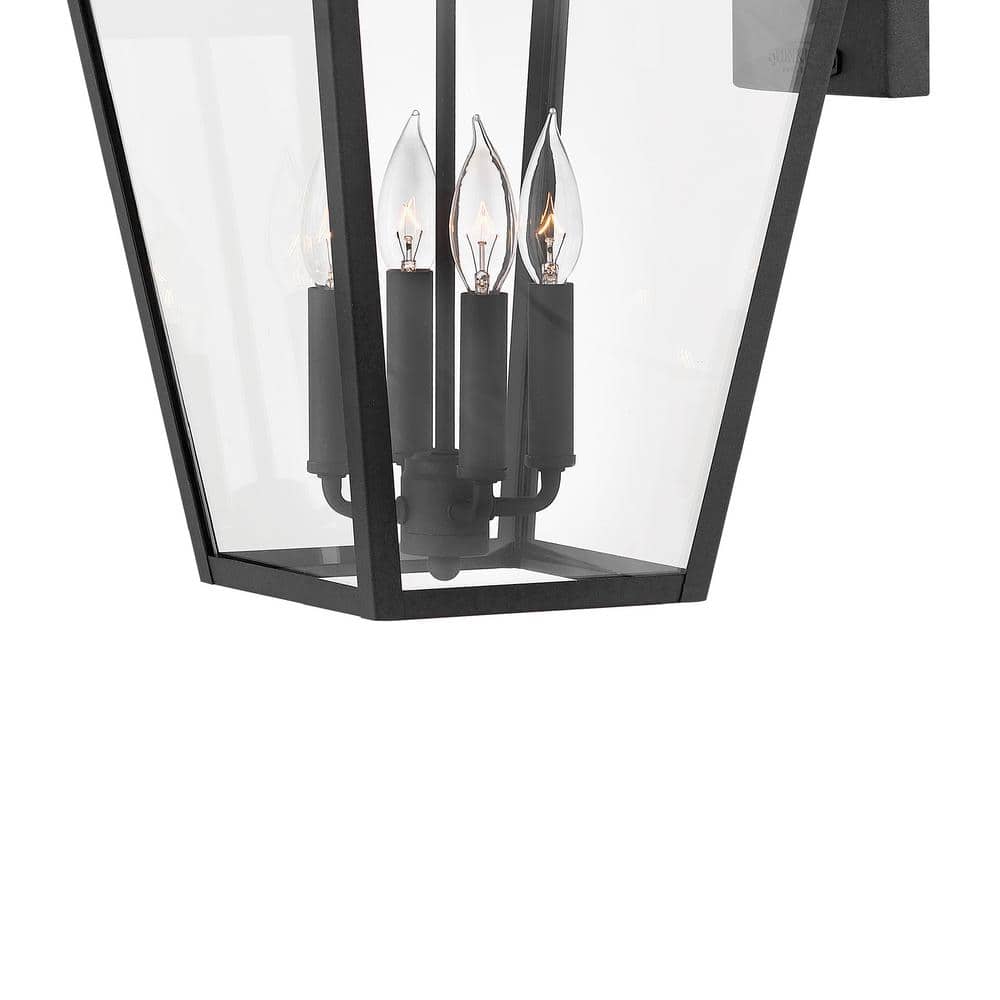 Estate Series Alford 4-Light Outdoor Wall Lantern in Museum Black