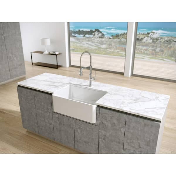 La Toscana Farmhouse Apron-Front Fireclay 27 in. Single Basin Kitchen Sink in White La Toscana Farmhouse Apron-Front Fireclay 27 in. Single Basin Kitchen Sink in White