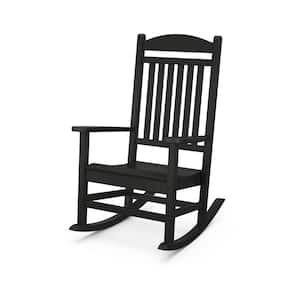 Grant Park Black Plastic Outdoor Rocking Chair