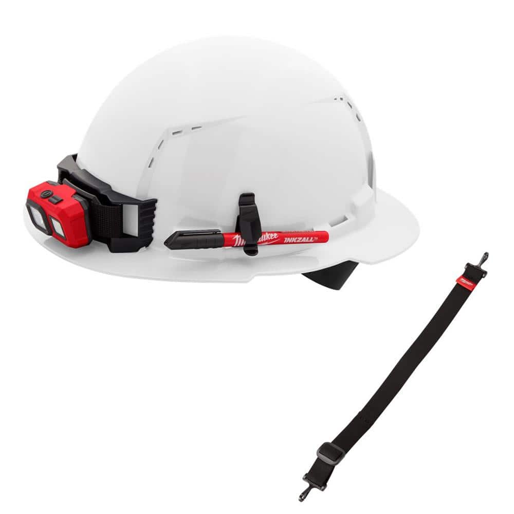 Milwaukee Bolt White Type Class C Full Brim Vented Hard Hat With Point
