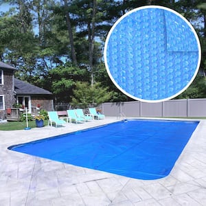 Heavy-Duty 3-Year 16 ft. x 32 ft. Rectangular Blue Solar Pool Cover