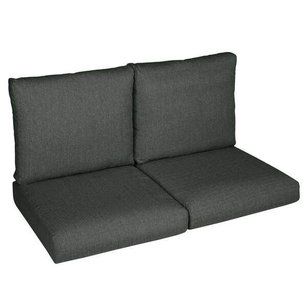 SORRA HOME Sorra Home 25 in. x 25 in. x 5 in. (4-Piece) Deep Seating Outdoor Loveseat Cushion in Sunbrella Cast Ivy