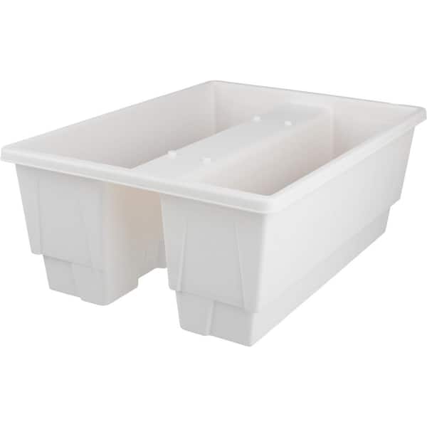 Pure Garden 20.75 in. Outdoor Plastic Railing Planter, White