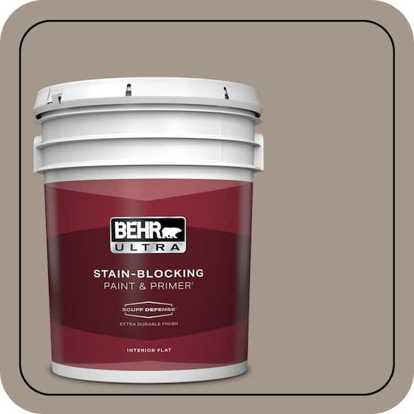 BEHR ULTRA 5 gal. #N220-4 Shiitake Extra Durable Flat Interior Paint & Primer