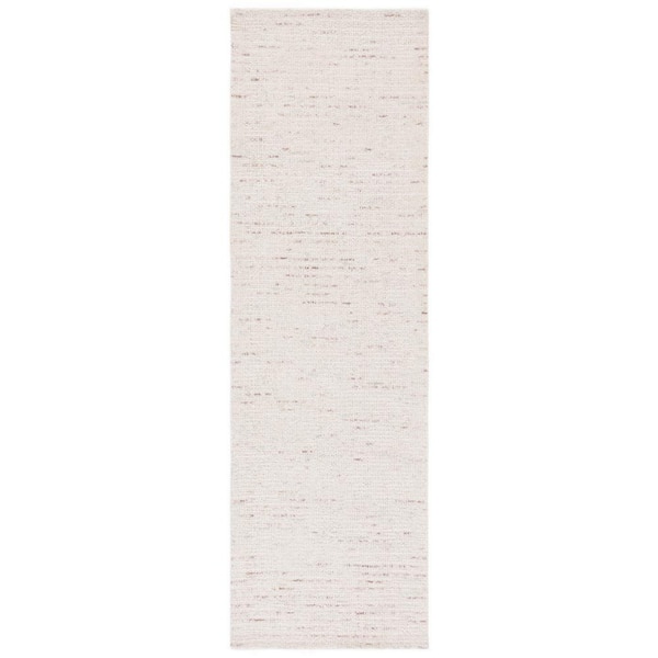 Abstract Ivory/Brown 2 ft. x 8 ft. Speckled Runner Rug
