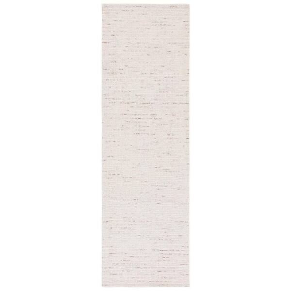 Abstract Ivory/Brown 2 ft. x 8 ft. Speckled Runner Rug